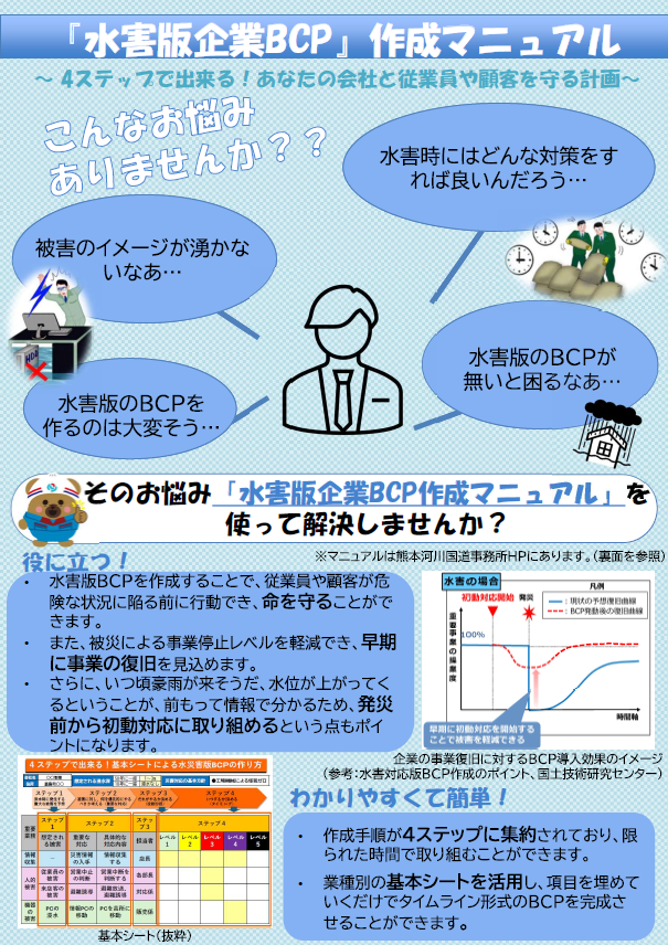 📢「水害版企業BCP」作成マニュアルを公表しました✨ 4ステップで
