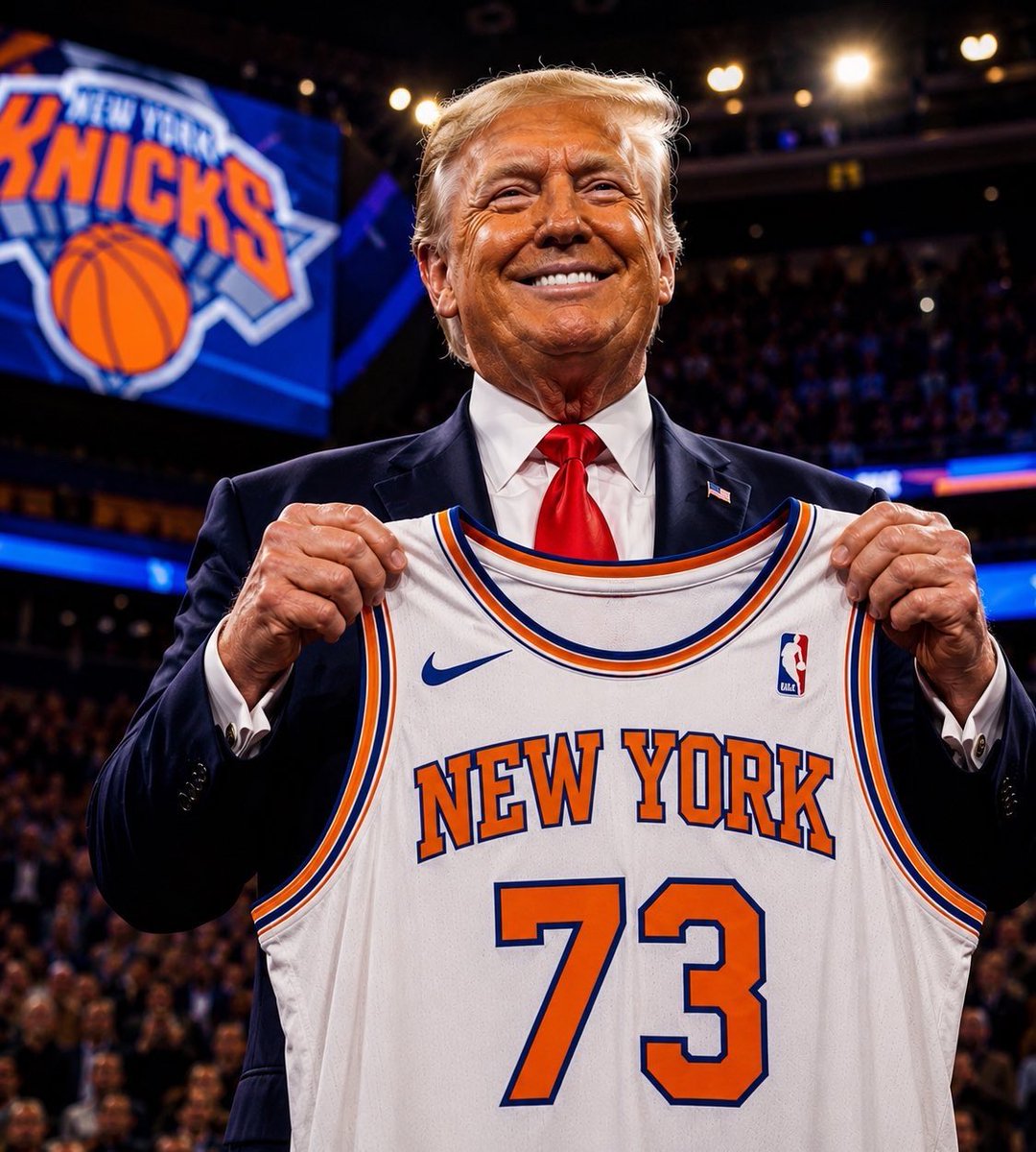 ForgiatoBlow47's tweet photo. Adam Silver says he’s thrilled that Donald Trump is attending Game 3 of the NBA Finals 

“President Trump is very much a New Yorker. I’m thrilled another New Yorker wants to participate in the enthusiasm and the joy around this Knicks team.” https://t.co/gceS6twp9F