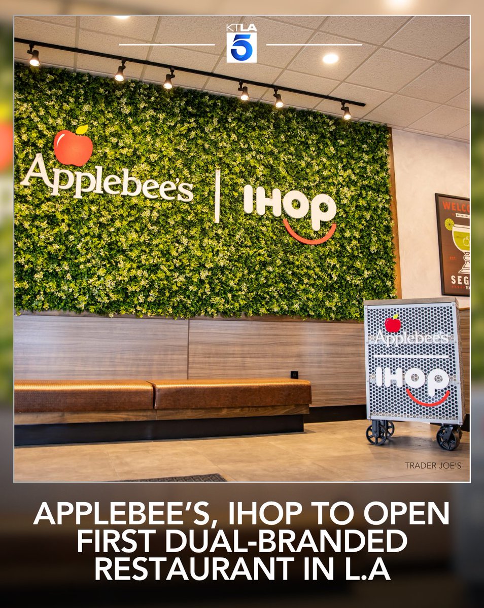 KTLA's tweet photo. The first dual‑branded Applebee’s and IHOP restaurant in the Los Angeles area is set to open later this month in Inglewood. https://t.co/V4W27VObni https://t.co/8aOJ3uhSfc