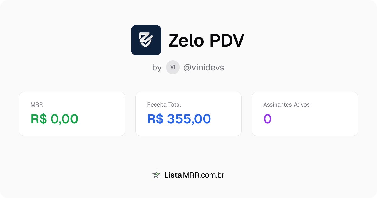 ListaMRR's tweet photo. 👋 Novo produto no ListaMRR!

Zelo PDV (@vinidevs) acabou de entrar no ranking.

📝 Um sistema PDV online e simples para lanchonetes, hamburguerias e pequenos negócios de alimentação. Ajuda a controlar pedidos, estoque, caixa, despesas e fiado.

MRR: R$ 0,00
Receita Total: R$ 355,00
Assinantes Ativos: 0