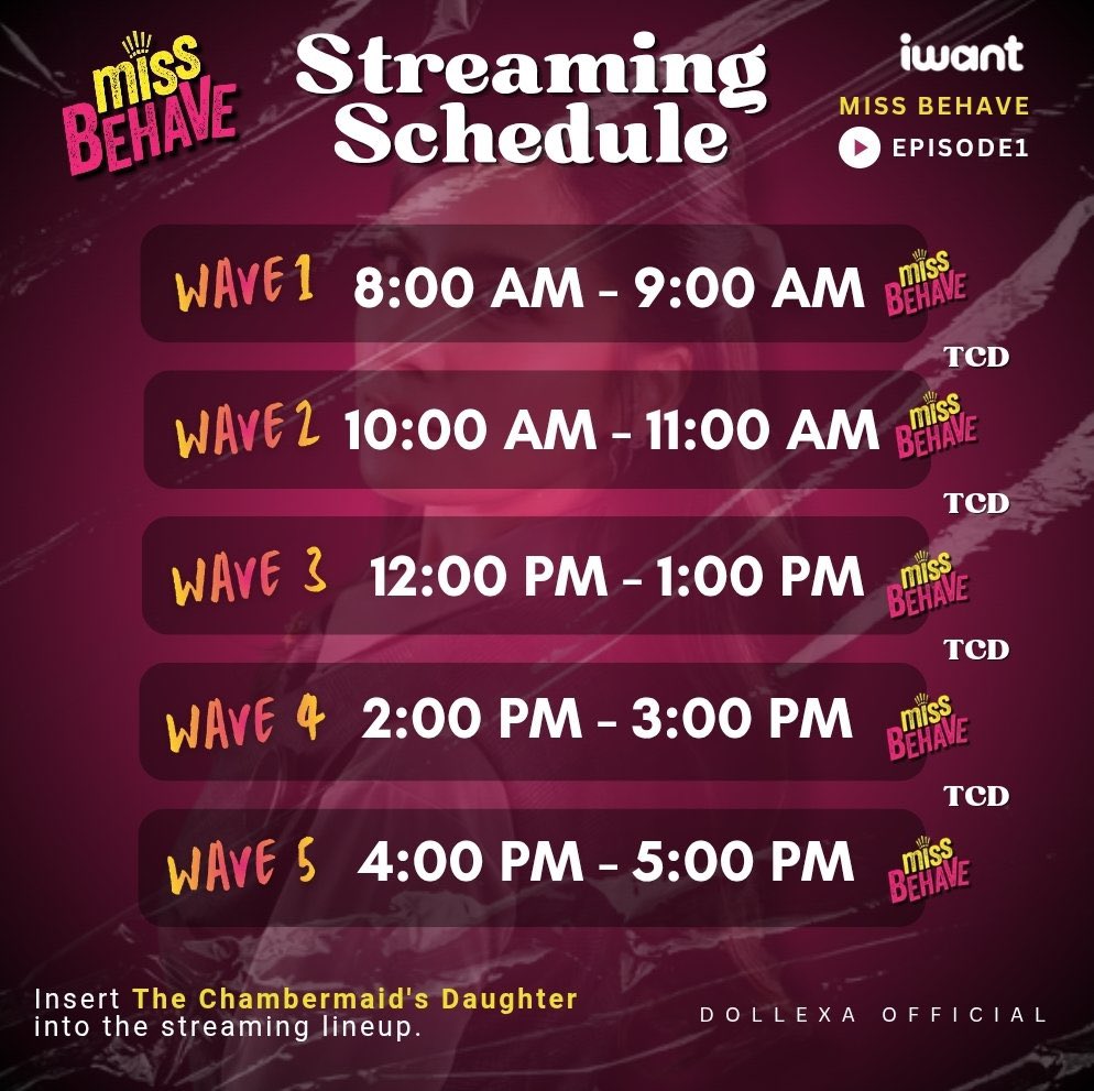 DollexaOFC's tweet photo. 🚨 MASS STREAMING SCHEDULE 🚨

Wave 1 starts in 15 minutes! ⏰

Get your gadgets ready and let’s stream #MissBehave together! 🔥📲 https://t.co/nDLXj3axe9