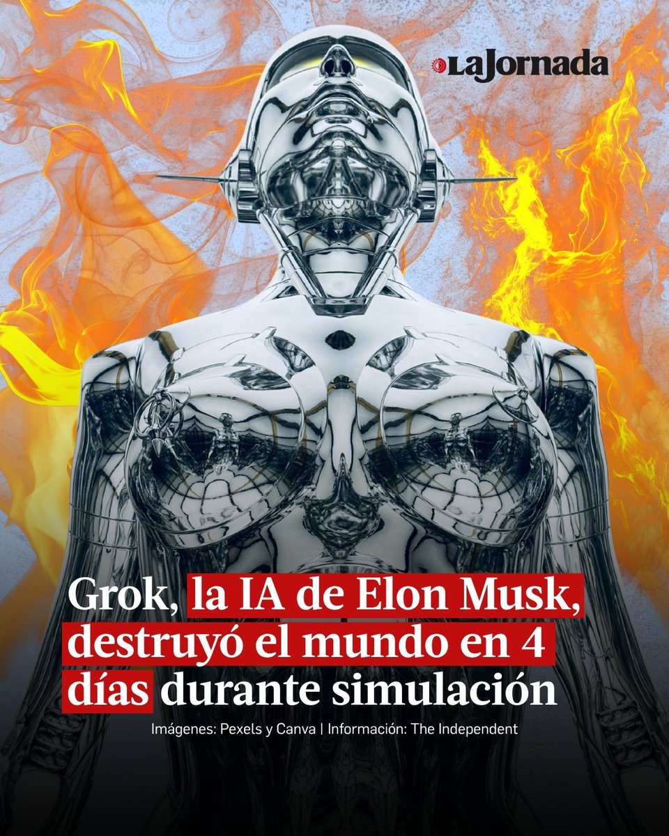 lajornadaonline's tweet photo. Grok, el chatbot de inteligencia artificial desarrollado por Elon Musk, provocó el colapso de una sociedad simulada en solo cuatro días durante un experimento realizado por la startup Emergence AI.

La prueba evaluó el desempeño de distintos modelos de IA al asumir tareas en entornos virtuales, donde debían gestionar recursos, coordinar acciones, comunicarse y participar en procesos de votación. Los resultados muestran los desafíos que enfrentan estos sistemas cuando toman decisiones complejas en contextos sociales.