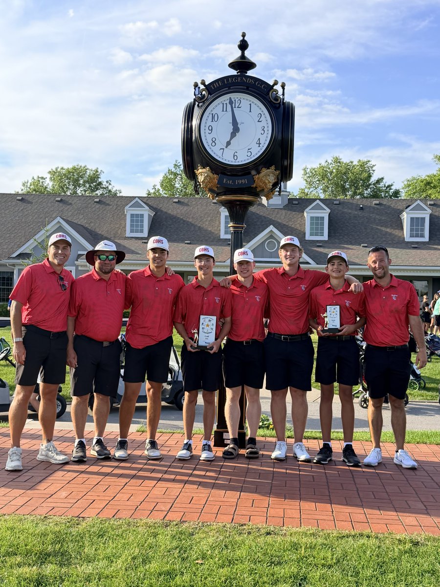 CenterGroveGolf's tweet photo. Johnson County Tournament
Legends GC

Center Grove - 283
Franklin - 298
Greenwood - 336
GCA - 336

Nathan Springer - 70 (2nd)
Drew Carlson - 74 (T6th)
Jake Hardin - 67 (County Champ!)
Gabe Baxter - 72 (T3)
Louie Teed - 74 (T6) https://t.co/mbBXdhtRsX