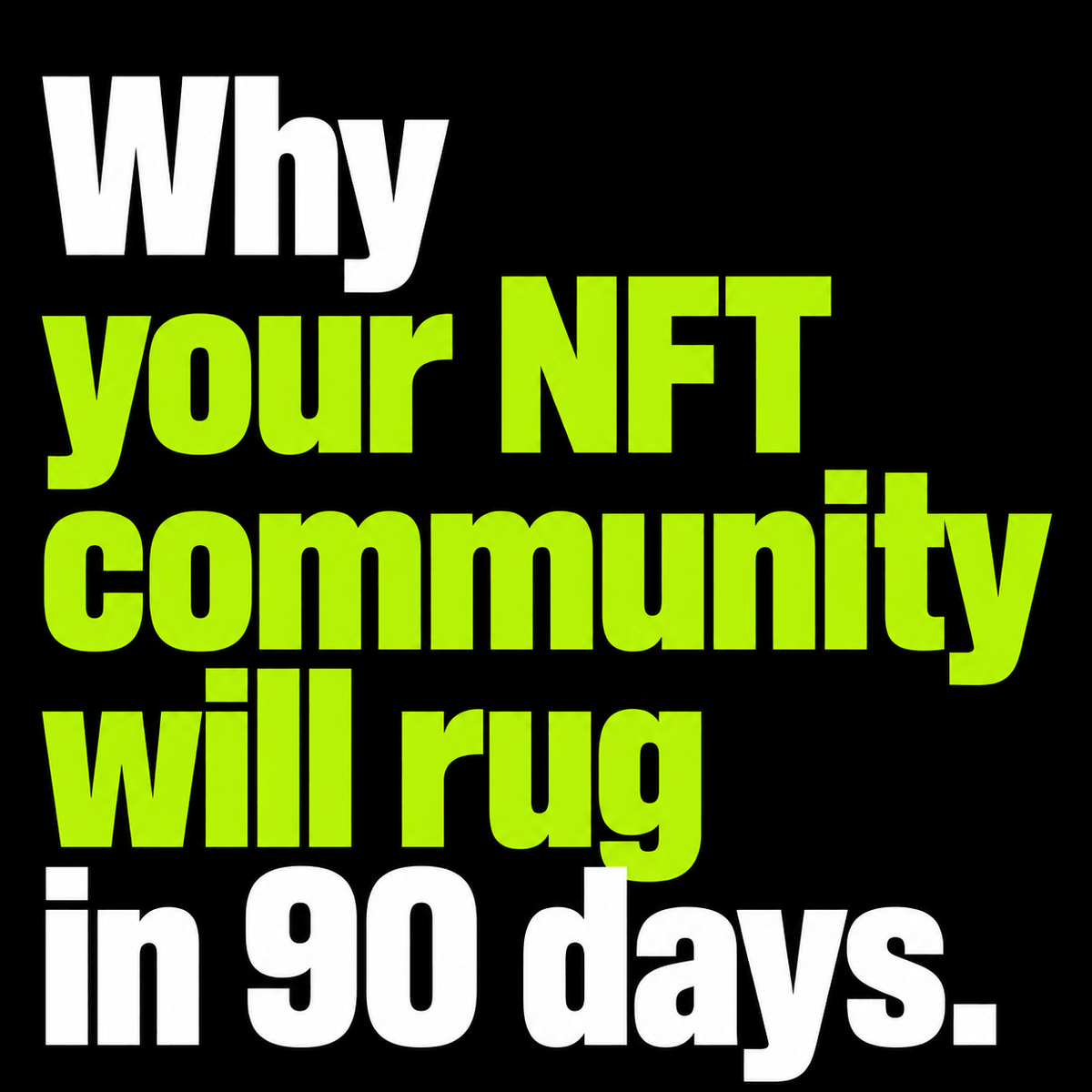 chrisnwasike's tweet photo. Why your NFT community will be dead in 90 days.

Not because of the art.
Not because of the team.
Not because of the market.
Because nobody built a reason to come back tomorrow. 🧵 https://t.co/Zq2ZgpgadS