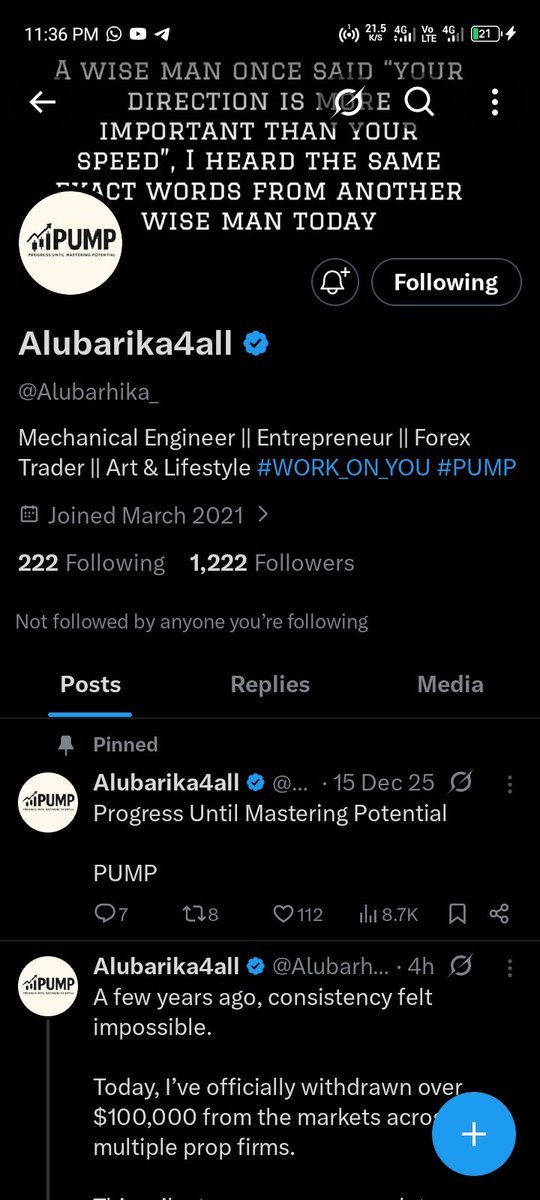 _eldadlarbi's tweet photo. @Alubarhika_ @Techriztm @PsychedeliaAcad Congratulations @Alubarhika_ on this massive milestone. You have motivated us to really do more.

Techriz: The market is not going anywhere. It will always present entries so don't rush. 
And he will later end with; imagine risking $1000 on this trade, you would have made $5000 https://t.co/IylajE26Cq