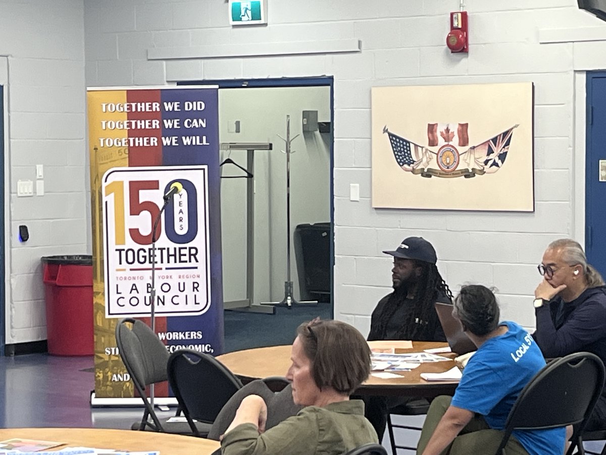 torontolabour's tweet photo. It's beautiful outside, but we're neck-deep in our June delegates meeting. We're talking Pride &amp; Indigenous Heritage Month, Municipal Endorsements, the Crisis in Education with a speaker from @CUPE1734 ! https://t.co/1Q7VQfr7hx