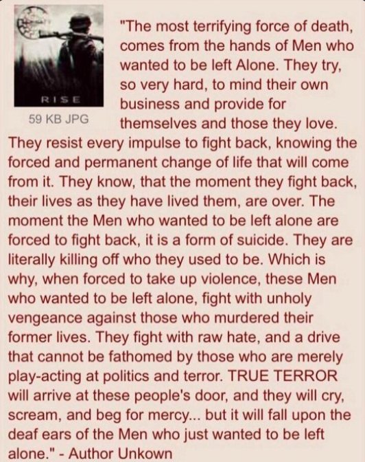 Artofwar__'s tweet photo. @SallyMayweather @PitNthePendulum Beware someone who just wants to be left alone. https://t.co/RRe8ny4Mzp