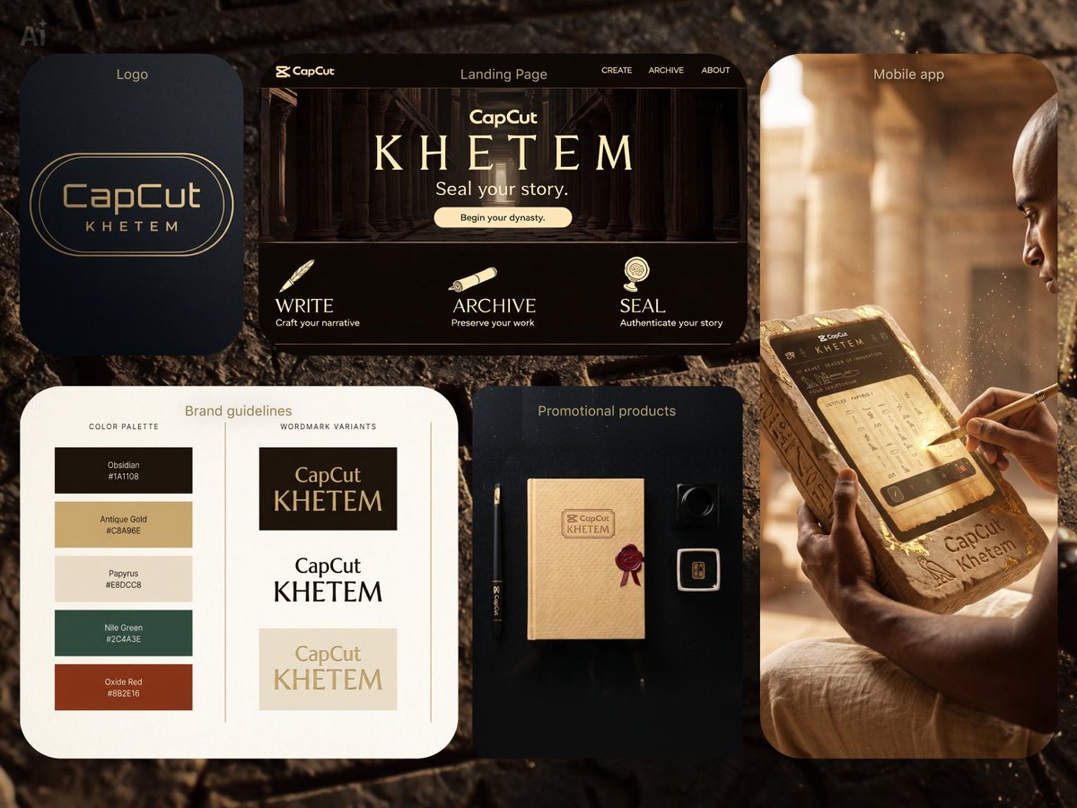 mohamed_liethy's tweet photo. I reimagined CapCut as the sacred scribes' tool of Ancient Egypt
Meet CapCut KHETEM, to seal, to inscribe, to make permanent.
Filmed inside the Grand Egyptian Museum in Cairo. Designed in CapCut Design Studio
Seal your story. 𓂀
#CapCutDesignStudio @contra @capcutapp https://t.co/rG8KaAhTiL