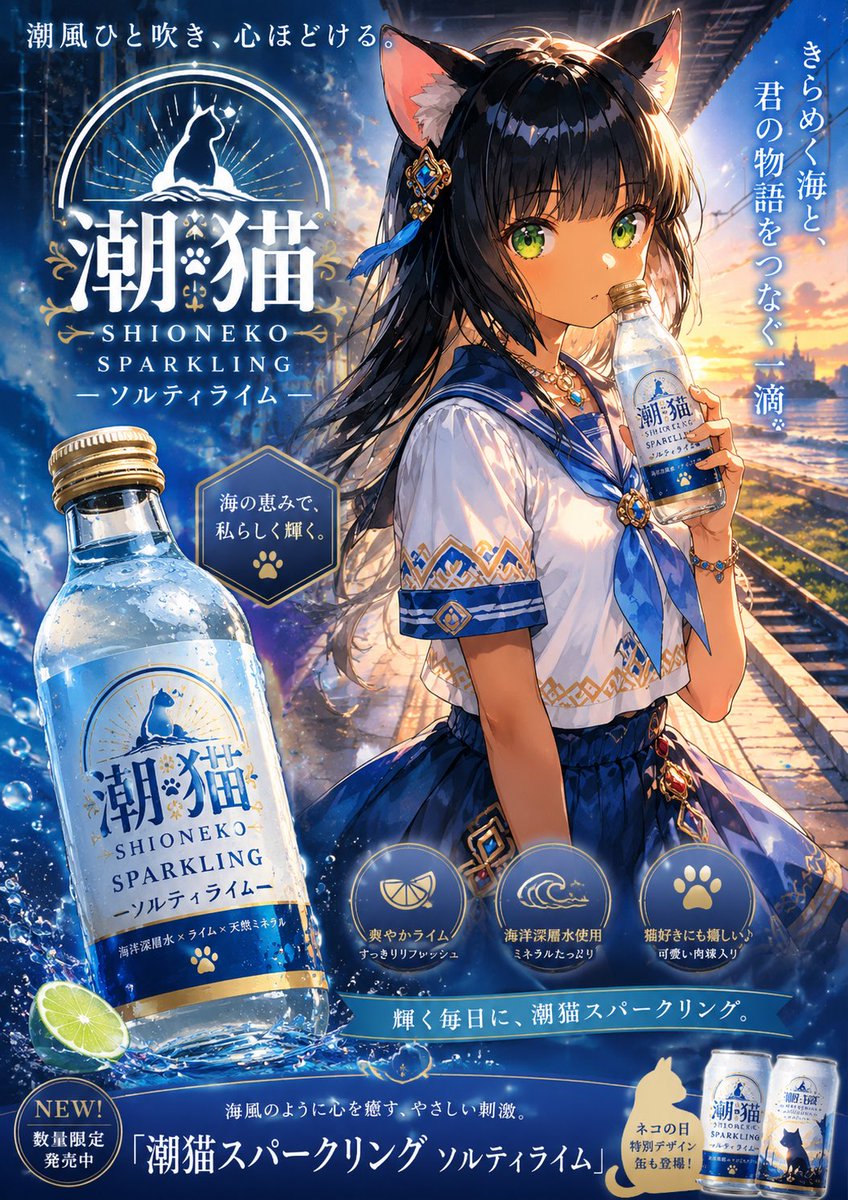 k696's tweet photo. アップした画像に合わせたドリンク広告風アートを作れちゃうChat GPTプロンプト🥤作成しました！

画像に合わせた、ドリンク、ドリンク名、キャッチコピー、背景などを生成しちゃいます。
「 #AIオリジナルドリンク 」でポストしてくれたらうれしみ溢れまーす🥹

プロンプトはリプ欄へ https://t.co/anCmIZfkSI