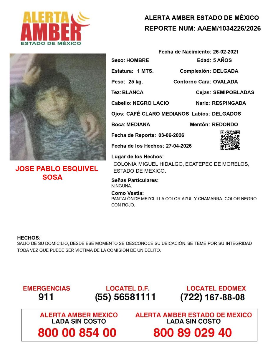 JTuffic's tweet photo. 🔥 EL EDOMEX SIGUE DEVORANDO A NUESTROS NIÑOS: DOS MENORES MÁS DESAPARECIDOS EN EL INFIERNO DE ECATEPEC! 🔥

​¡Por el amor de Dios, @delfinagomeza, reaccione!

AYER le exigimos cuentas por la marea de sangre y desapariciones en su Narco Estado, y hoy la pesadilla se repite con total impunidad.

El Estado de México sigue siendo un auténtico matadero y centros de captura criminal en sus propias narices. 🤬💔

🛑 Se acaban de encender con urgencia dos fichas de Alerta Amber en el municipio mas peligroso y abandonado de la entidad:

​🚨 #AlertaAmber ECATEPEC:

Se busca desesperadamente a José Pablo Esquivel Sosa (10 años) y a Anzury Yamileth Sosa (10 años), quienes desaparecieron en Ecatepec, Edomex.

¡Son apenas unos niños y se teme también que sean víctimas de un delito! 🏬🚨

🤬 ​¡Qué maldito coraje y que profunda indignación!

Mientras usted sigue aplaudiendo las mentiras de sus jefes y maquillando cifras a días del Mundial, el crimen organizado se mete con lo más sagrado que tenemos: NUESTROS NIÑOS.

¿Donde carajos está su policía? ¿Dónde está su gobernabilidad?

🤚 Exigimos que dejen de rascarse la panza o los 🥚🥚  y los regresen con vida YA.

¡Si no puede con el cargo, lárguese! 

https://t.co/NOGduTLYNQ 

@FiscaliaEdomex @delfinagomeza @Claudiashein @FiscaliaEdomex

#AlertaAmber #AlertaAmberEdomex #Ecatepec #Edomex #NiñosDesaparecidos #DesaparecidosMexico #NiUnaNiñaMás #NiUnNiñoMenos #JusticiaParaLosNiños #EdomexViolento #SeguridadEdomex #MexicoSinDesaparecidos