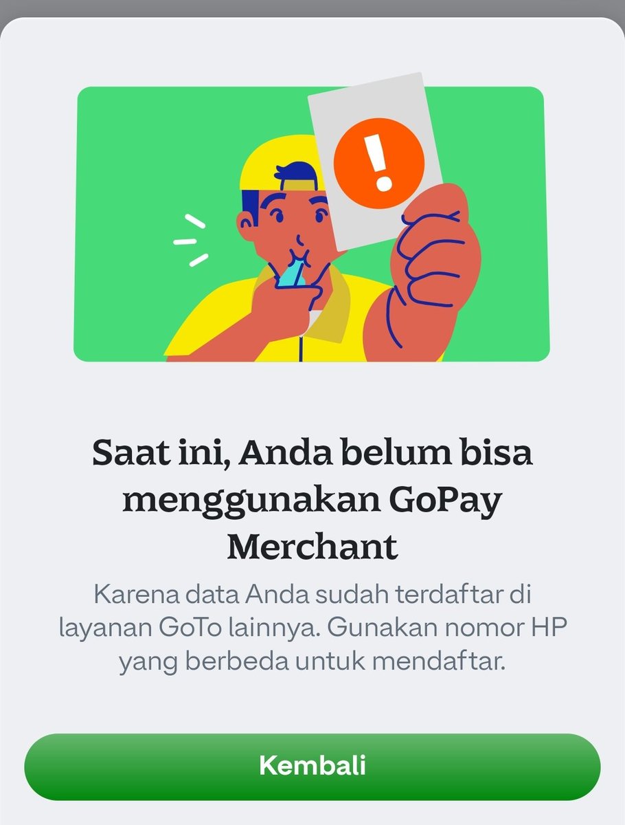 prastiwee's tweet photo. Halo min @gojekindonesia @gopayindonesia . Saya mau daftar gopay merchant untuk bikin qris tapi kok gabisa ya? Katanya seperti ini, kira kira ini karena saya juga pake nomor yang sama buat akun gojek atau gimana ya? https://t.co/UOa6xDOarI