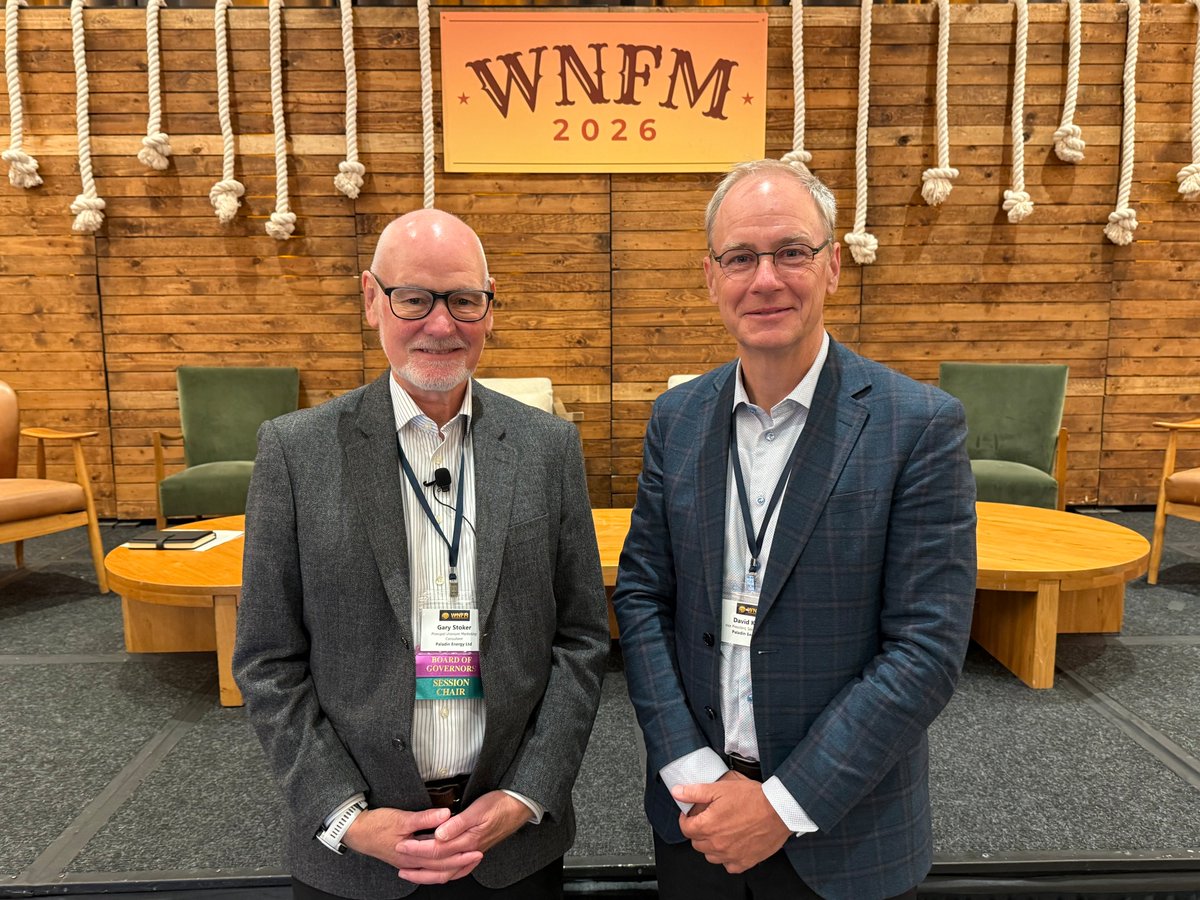 Paladin_Energy's tweet photo. This week, David Kemp and Gary Stoker from Paladin’s global sales team attended the World Nuclear Fuel Market (WNFM) Annual Meeting in Scottsdale, Arizona.

The event brings together industry peers from across the nuclear fuel cycle to share insights, discuss market developments and connect on the issues shaping the sector.

In his capacity as a WNFM Board member, Gary moderated a panel discussion exploring the advancing prospects for small modular reactors (SMRs) and what this could mean for the nuclear fuel cycle.
