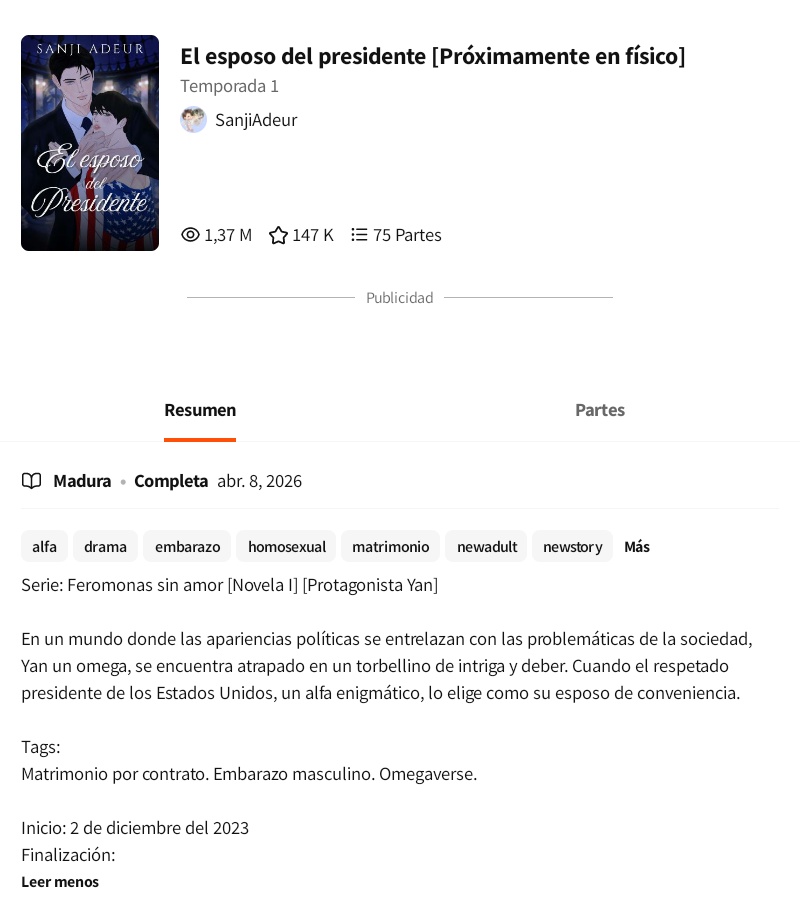 ulbonim's tweet photo. La semana pasada leí este omegaverse y me gustó 🐝✨️

Mi plan era borrar wattpad porque ya no lo usaba, pero antes decidí darle otra oportunidad 🙂‍↕ https://t.co/5UOhvcbLvQ