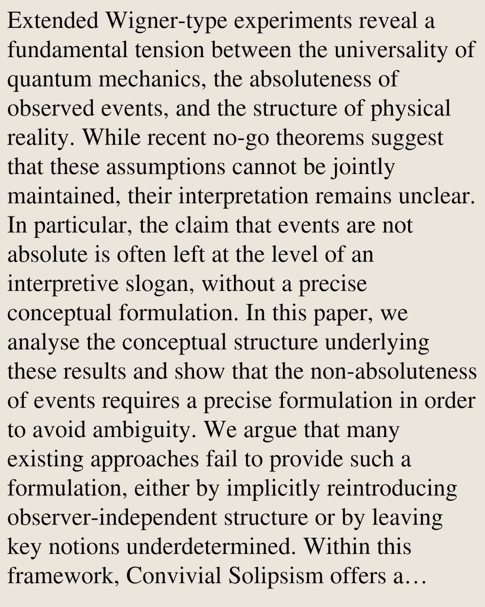 QuantumPapers's tweet photo. Is Quantum Mechanics Universal? EWF Experiments and Non Absoluteness of Events

Herve Zwirn
https://t.co/gGA7qLvfr5 [𝚚𝚞𝚊𝚗𝚝-𝚙𝚑] https://t.co/X9DjsVsdLb