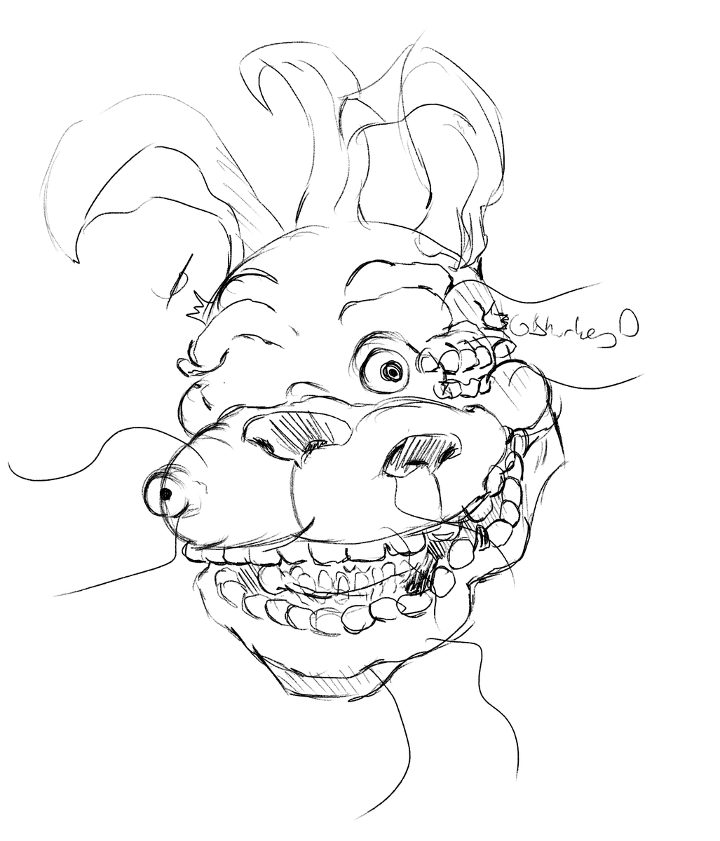 Shurkey0's tweet photo. Still-Life Springbonnie Head sketch... #thebackrooms #backrooms #fnaf #fanart ok it's 3 AM rn Imma go sleep baii!!! https://t.co/X9rSd9lrmq