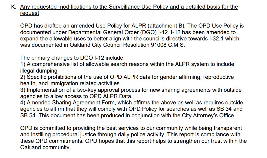 Oak_Observer's tweet photo. I will be sitting in on the Privacy Advisory Commission meeting today, with a focus on the OPD's request to expand the authorized uses of Flock license plate tracking to include just about any reason you can think of https://t.co/UrmHluVrrQ