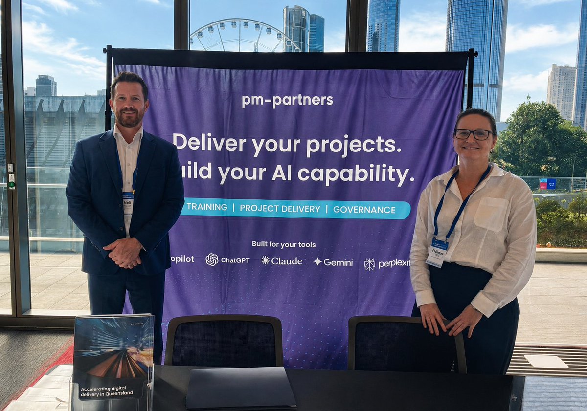 PMPartners's tweet photo. Great to be part of BiiG 2026 in Brisbane. Our focus at this year's event was helping government organisations deliver successful projects while building the AI capability needed to create lasting value from emerging technologies. https://t.co/uLYfnyIm1I
