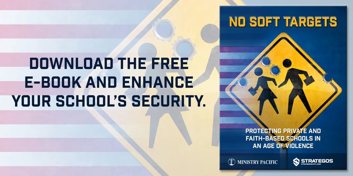 MinistryPacific's tweet photo. When violence at faith-based schools becomes alarmingly common, how should leaders respond? We've teamed with Strategos International to create the free ebook, “No Soft Targets: Protecting Faith-Based and Private Schools In An Age of Violence.” https://t.co/Sp39RYXork... https://t.co/ETYIV3fev4