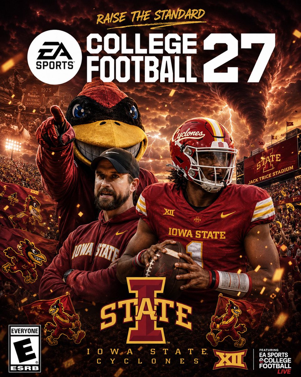 IowaStateNation's tweet photo. College Football 27 Cover Idea 🔥 https://t.co/POeTp1nmFT