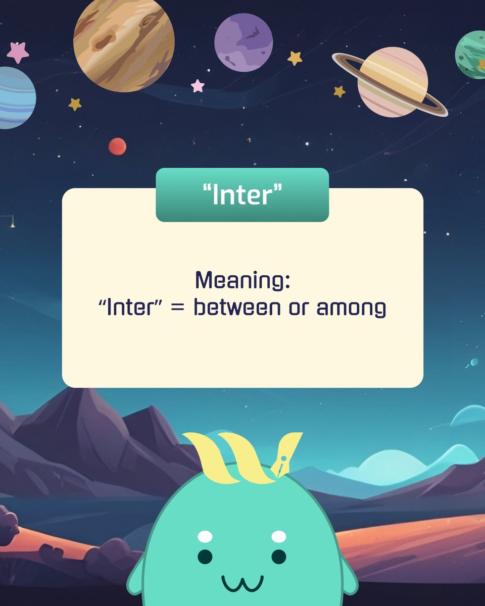 wordoem's tweet photo. Learn With Wordoem: Word Root “Inter”
#poetry #word #guessing #game

The root inter means between or among. Once you notice it, you will start spotting connections everywhere.

Learning roots helps you understand big words in a simple way. Keep exploring with #Wordoem! https://t.co/LByb3uqM11