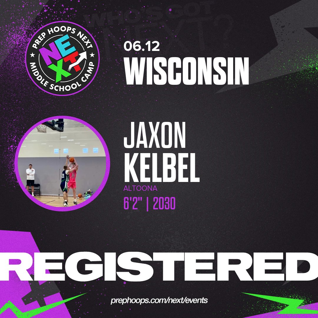 PrepHoopsNext's tweet photo. Welcome Class of 2030 Jaxon Kelbel (@jaxkelbel) of Altoona to the @PrepHoopsNext Camp @ Community First Champion Center. 

🔥🏀 #NEXTMiddleSchoolCampWI 🏀🔥

Register NOW! 👇  
https://t.co/p6zbntnhbT https://t.co/HzX4OgUK3B