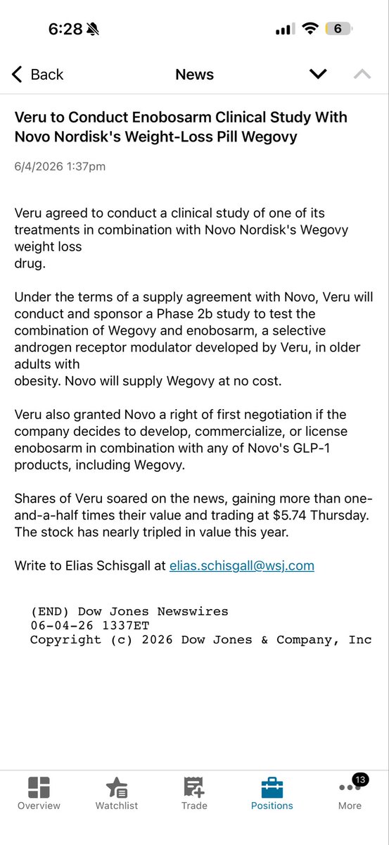 TradingGasMoney's tweet photo. $VERU won’t be suprised I see institutional ownership soon similar to $PALI OR $ABVX https://t.co/oE03OgEL7U