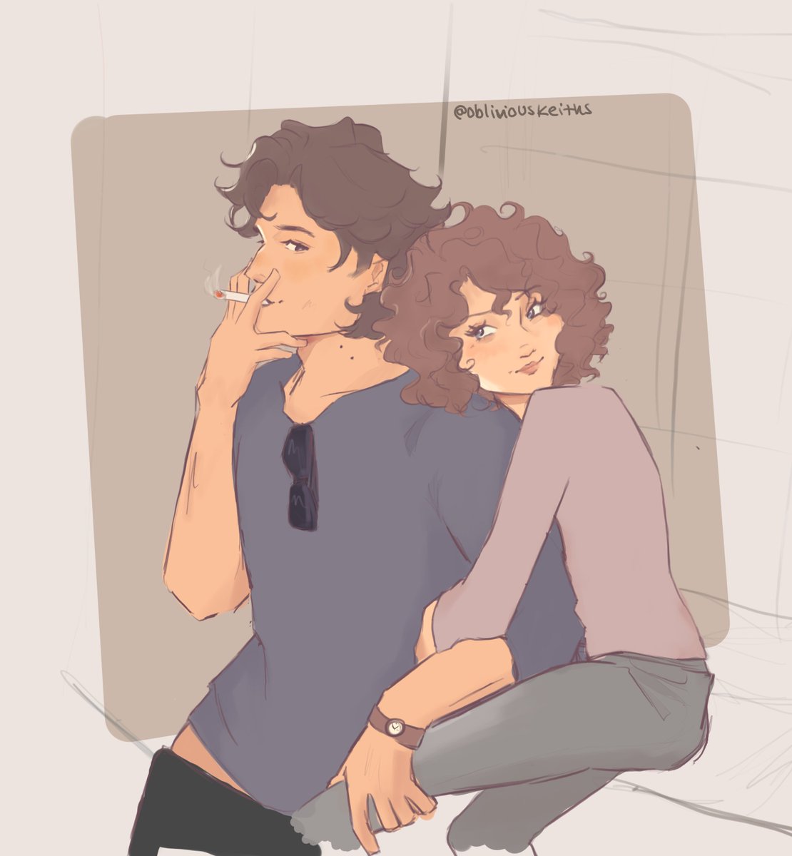 obliviouskeiths's tweet photo. tfw you're so clingy you cant even take a smoke break apart :// #stancy #strangerthings https://t.co/apKLs9vOkw