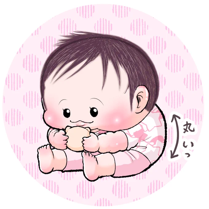 おばあちゃんみたいな背中になってる時がたまにある (ぷにみ:生後10ヶ月頃) #育児絵日記