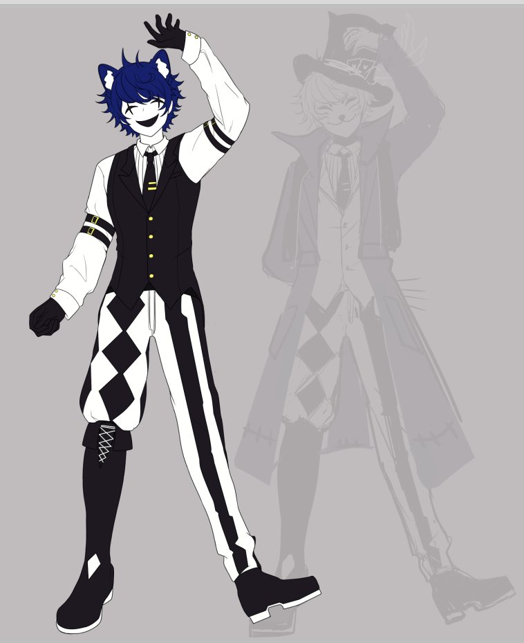 TrickcoG's tweet photo. Design vs Vtuber Model 🎩🎭🃏

Design and Model : @KenKenMo6 https://t.co/IBhBc0zS7Z