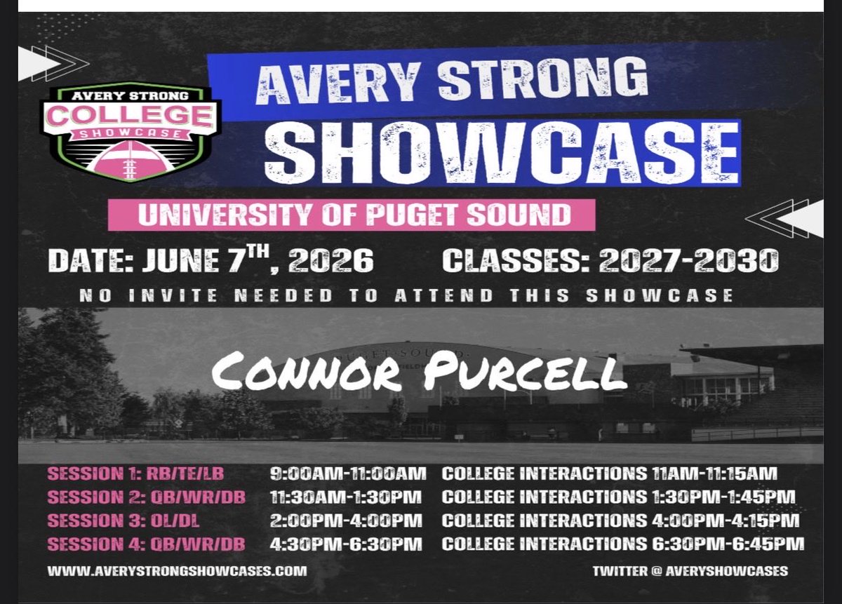 PurcellConnor12's tweet photo. Very excited to attend session 1 of the AveryStrong Showcase! https://t.co/LsyJ4GWOjo