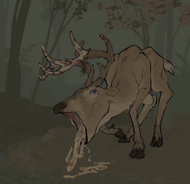 xthenarrator_'s tweet photo. Chronically waisted deer in velvet shed https://t.co/j0P60wawIC