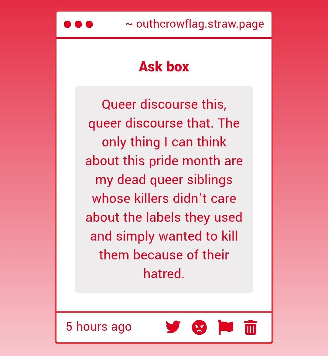outhcrowfreak's tweet photo. Exactly like they are KILLING US and ur worried abt nonbinary people 😭😭😭😭 https://t.co/JrFRHhjOml
