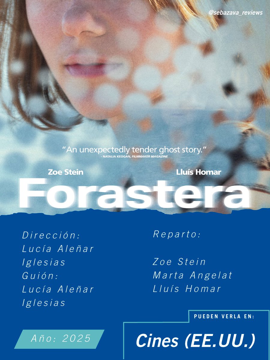 sebazavareviews's tweet photo. "Un drama de caracterizaciones sutiles, interrogantes fascinantes y una excelente actuación central."
Entren a @cinencuentro para leer mi crítica de #FORASTERA, dirigida y escrita por #LucíaAleñarIglesias.
AQUÍ ➡️ https://t.co/j4nJH14UVm
#ZoeStein #Cinencuentro https://t.co/Jl6SyYkfVn