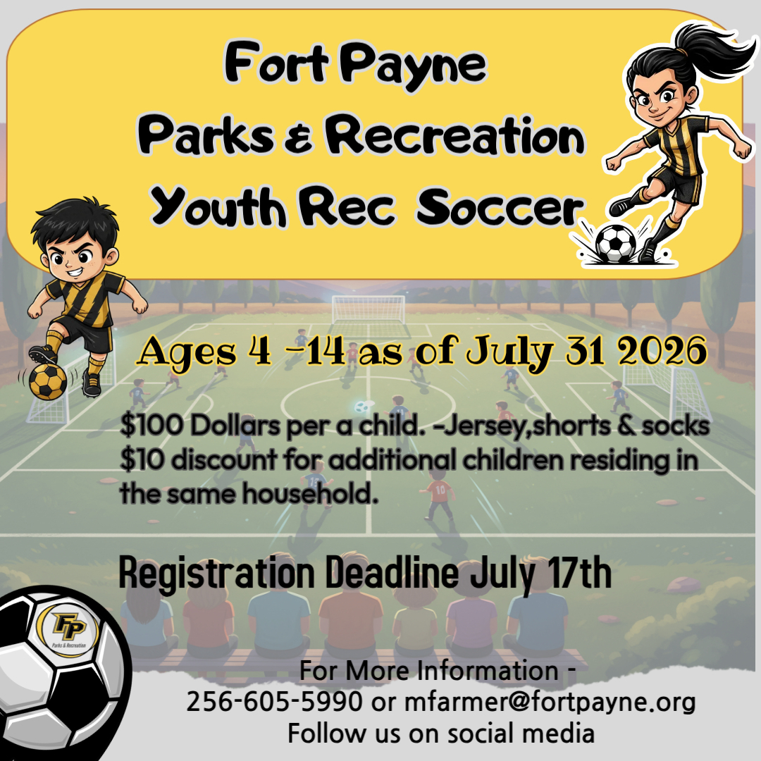 FtPayneParksRec's tweet photo. Score big this summer!

It's time to kick off an exciting soccer season! Register by July 17th and join the fun. 🏟️⚽️ Don't miss out on the action!
Online link- 
https://t.co/SdUKXNldkX
#YouthSoccer #FortPayne #CommunityFun https://t.co/W2vJpI3tHA