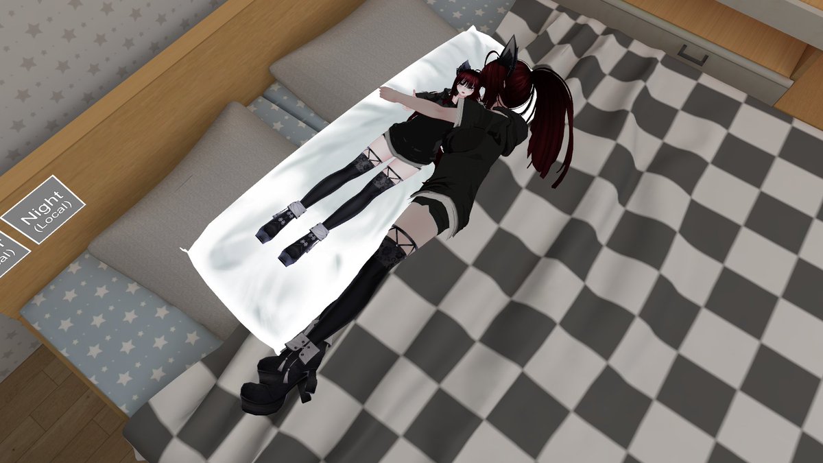 vrwing's tweet photo. 平日は1つか2つワールド移動して、HMD着けたままだったり、外したりして放置寝。
実稼働時間10分。
せっかく来てくれても寝てるだけだから基本オレステだし…
しばらくぶいちゃから離れてみようかな。

#VRChat
#放置寝
#オレステ https://t.co/OBbGvp7hQt
