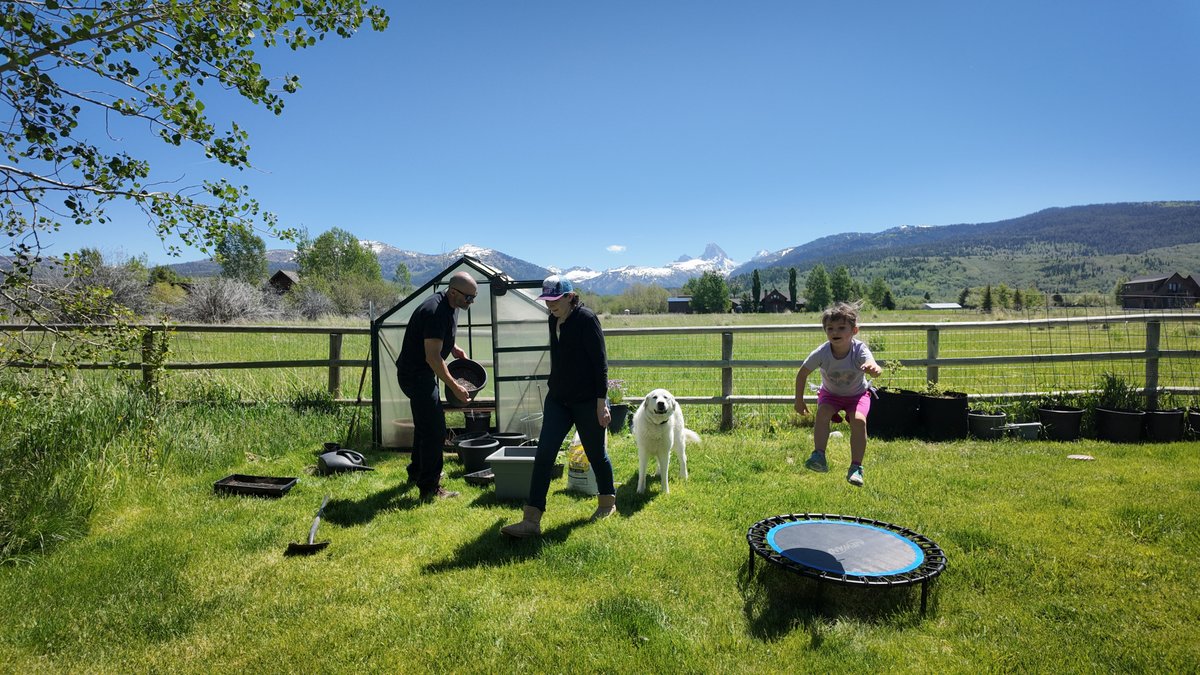 EricSnowWYO's tweet photo. One of the benefits of working night shift, is that you get to spend your "day shift" with your family. Helping my wife get plants ready for summer!

#snowforsheriff #tetoncounty #Wyoming #tetoncountygop https://t.co/NaFNSYVsI3