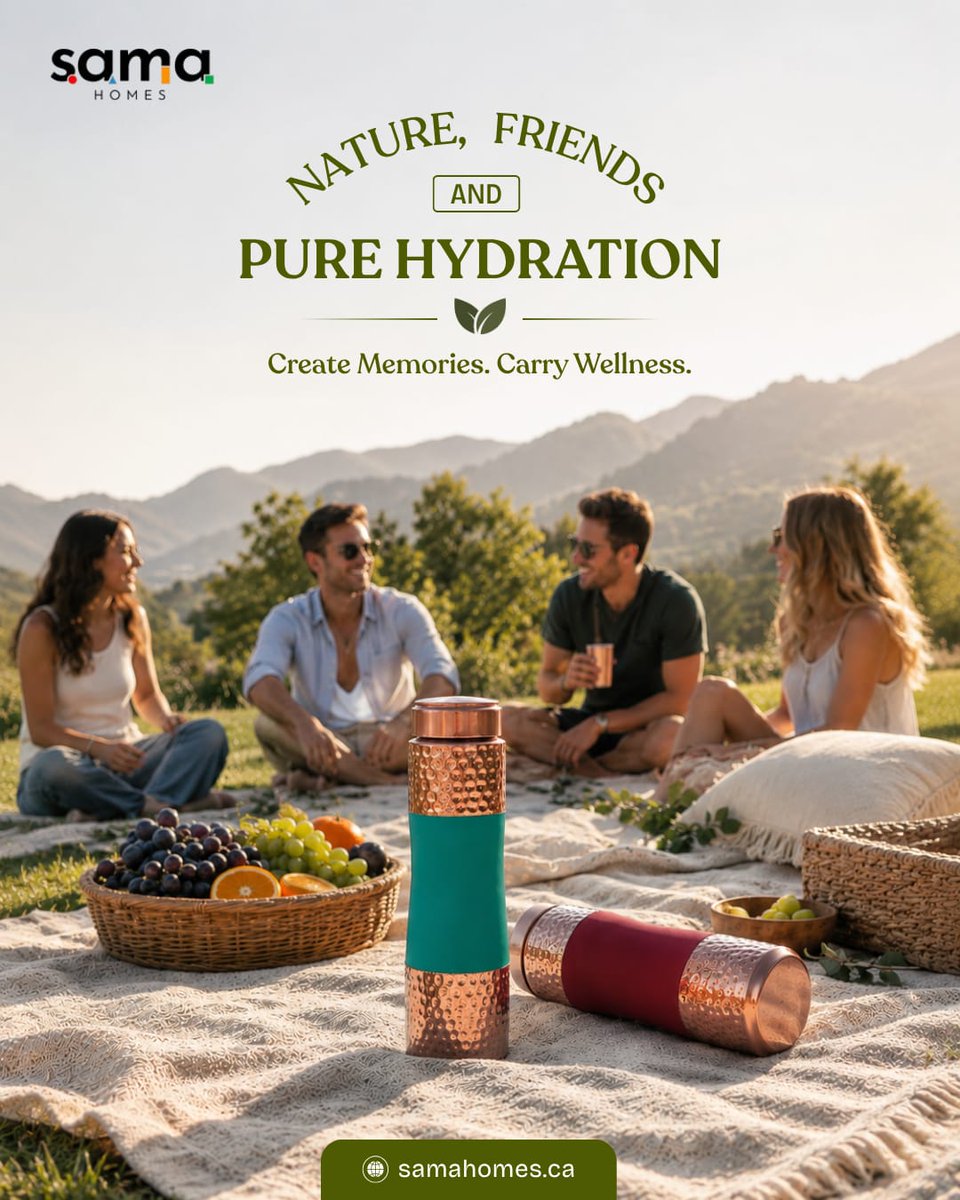 sandeepgarg's tweet photo. Nature, friends, and pure hydration. ☀️🧺

Grab yours for your next adventure: https://t.co/wJLk88H9z8
#SamaHomes #HydrateWithPurpose #EcoFriendly #SummerVibes https://t.co/9thqthwDvS