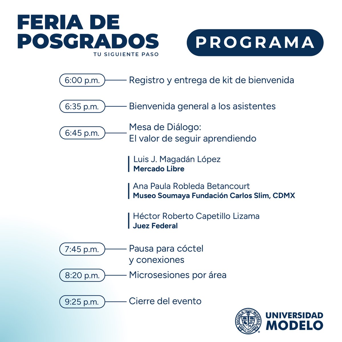 unimodelo's tweet photo. Estamos a una semana de nuestra Feria de Posgrados 2026 👏 Te compartimos el programa completo. Si deseas acompañarnos, regístrate en https://t.co/wU3FU2pXcg

Nos vemos el viernes 12 de junio en nuestro Edificio de Ingeniería https://t.co/DUM4x8TVpI