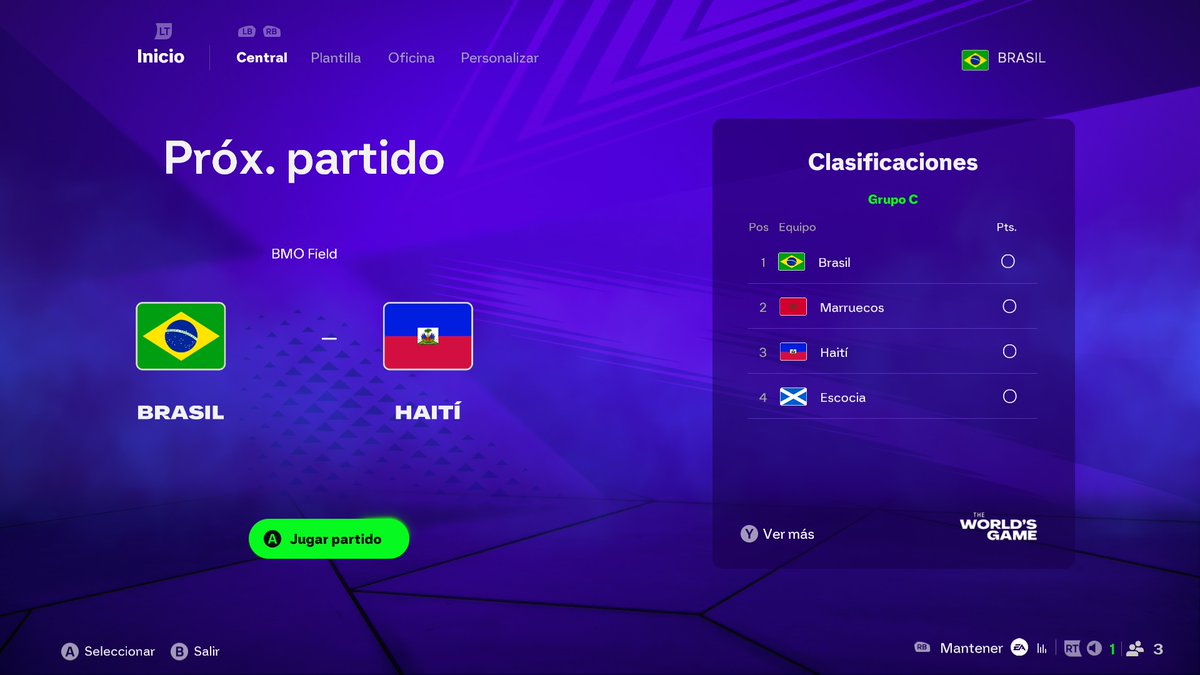 GaboGamesYT's tweet photo. Siguen estando mal asignados el calendario de los partidos del Mundial en FC 26. Por ejemplo, el primer partido de Brasil es vs Haití, cuando en realidad es vs Marruecos. Sé que se puede cambiar manualmente pero EA Sports debería corregirlo. https://t.co/axqo98Vl5j