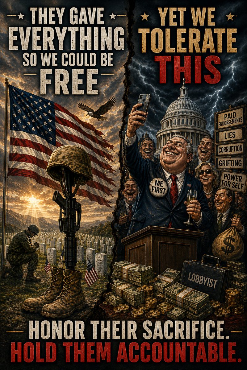 GuardTheConst's tweet photo. They gave everything so we could be free. Yet we tolerate politicians driven by ego, lies, money, and power instead of honor, service, and constitutional duty.

Stop voting for slogans, scumbags, and immoral consultants. Start holding people accountable!! https://t.co/oA8U5FuFNV
