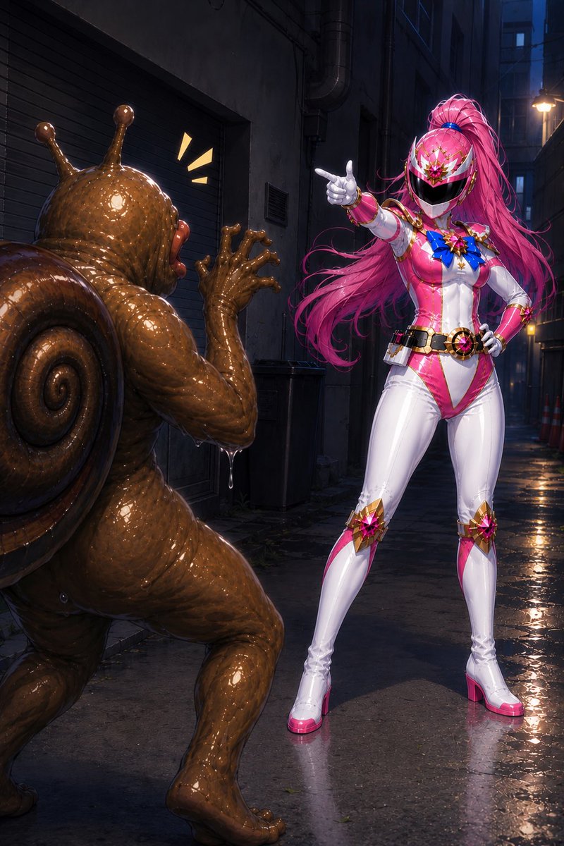 RoselieProject's tweet photo. 星咲ロゼは変身！カタツムリ怪人と闘うぞ！
#AIart️️️️️️️️️️️️️️️️️️️️️️️️️️️️️️️️️️️️️️️️️️️️️️️️️️️ #AIイラスト
#星咲ロゼ #ヒロピン
 #特撮ヒロイン https://t.co/afpW45bNnB