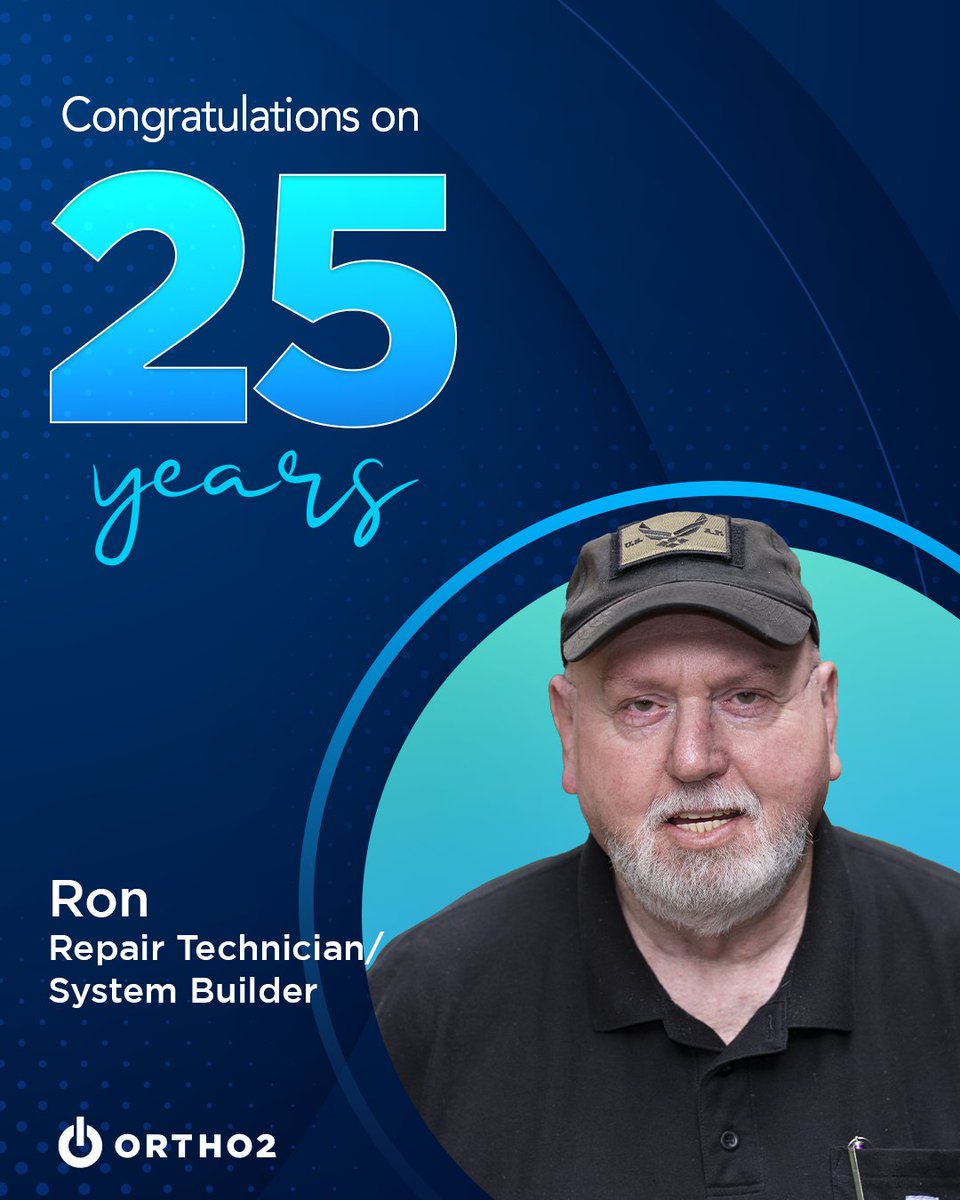 Ortho2Systems's tweet photo. When Ron had his first day at Ortho2, dial-up internet was still common (you've got mail, anyone?), people were still burning CDs, and DVDs were starting to replace VHS tapes.

25 years of dedication, expertise, and impact. Thank you, Ron, for being part of our story since 2001! https://t.co/FOe9IbHRex