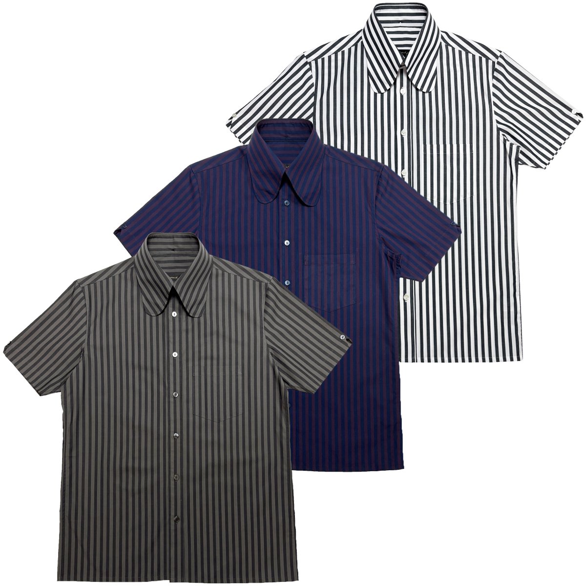 original_john's tweet photo. Original John
S/S BEAGLE COLLAR SHIRTS

ブランドシグネチャースタイルの半袖ビーグルカラーシャツ。
汎用性の高い太さのロンドンストライプが3モデル。
https://t.co/ehKsDdUAy5 https://t.co/g5Pf9tIKAR
