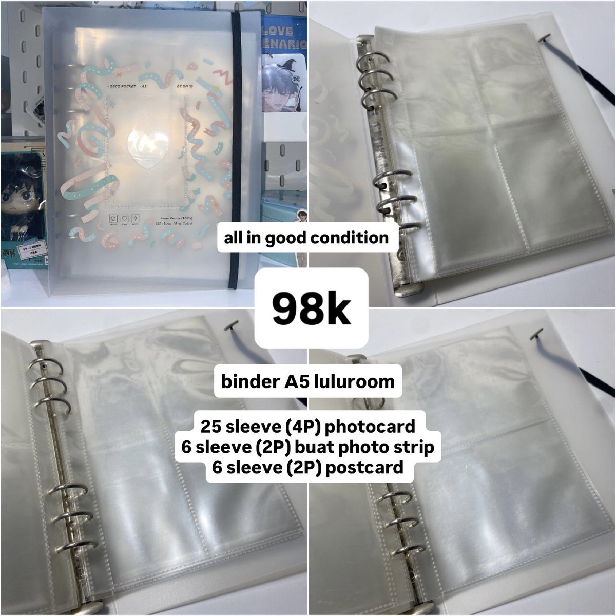 varrietha's tweet photo. wts | want to sell . help rt thankyouu ♡

★ aab taehyung layover~ 
★ binder A5 preloved luluroom (4P) (2P postcard ) (2P photostrip) 

⭐️ mostly good condition 
💗price? in pict
🖇️ dom jatim
🍀 co oren, adm + biaya lainnya ❌

tags. #taehyung #layover #binderpreloved #btssell https://t.co/1JFcpdDqcG