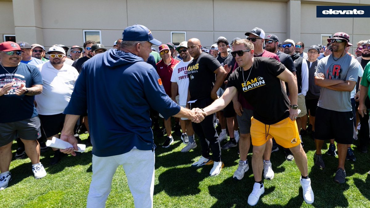 Broncos's tweet photo. Inspiring the next generation. 🏈

HC @SeanPayton hosted more than 100 coaches representing 56 Colorado high schools to watch today's #BroncosOTAs practice! https://t.co/aA5IHlGqPq
