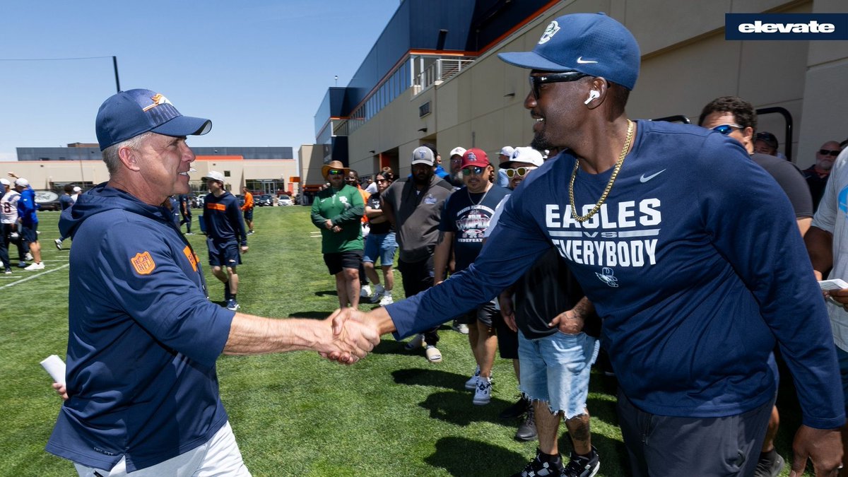 Broncos's tweet photo. Inspiring the next generation. 🏈

HC @SeanPayton hosted more than 100 coaches representing 56 Colorado high schools to watch today's #BroncosOTAs practice! https://t.co/aA5IHlGqPq