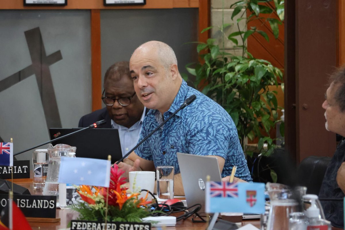 EUPasifika's tweet photo. EU Chargé d’Affaires Nereo García spoke at the #Pacific ACP #Trade Officials Meeting - the EU remains a #predictable and #reliable partner, committed to rules-based, fair, and open trading system, incl. through the interim Economic Partnership Agreement (iEPA).

Photo: @ForumSEC https://t.co/fWNEoGsiIB