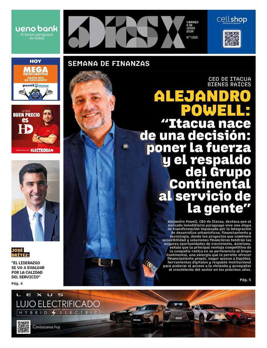 esampras's tweet photo. Portadas principales de @5diasPY #5díasX y @elindepy 05.06.2026 https://t.co/XQMlUTg5nx