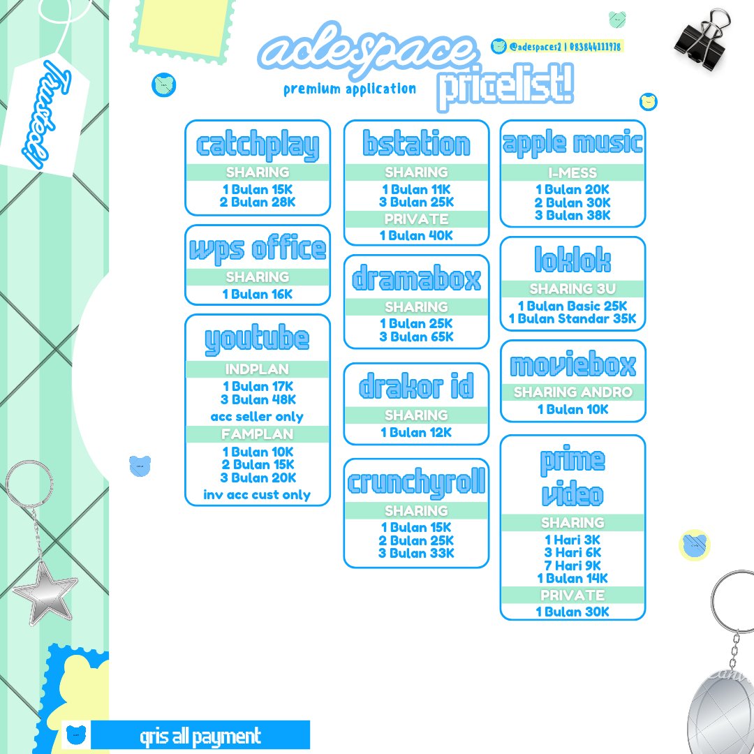 cuvres's tweet photo. pricelist updated —
streaming online premium dengan harga terjangkau guys dari 2k saja nih

order via wa ☎ https://t.co/DY3GhnTQXK https://t.co/tVeib9VJjn