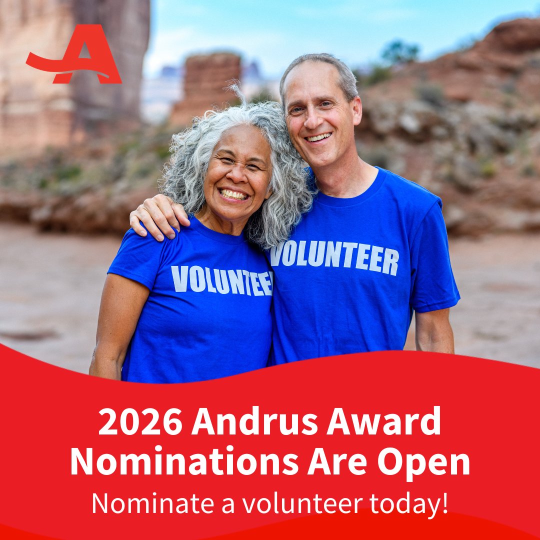AARPCA's tweet photo. Recognize a volunteer in your community with the @AARPCA 2026 #AndrusAward for Community Service. The recipient will receive this prestigious award and a $1,000 check made out to the non-profit of their choice! Nomination deadline is 7/15. More at: https://t.co/6r0lafdI1B. https://t.co/LZixzQnUu5